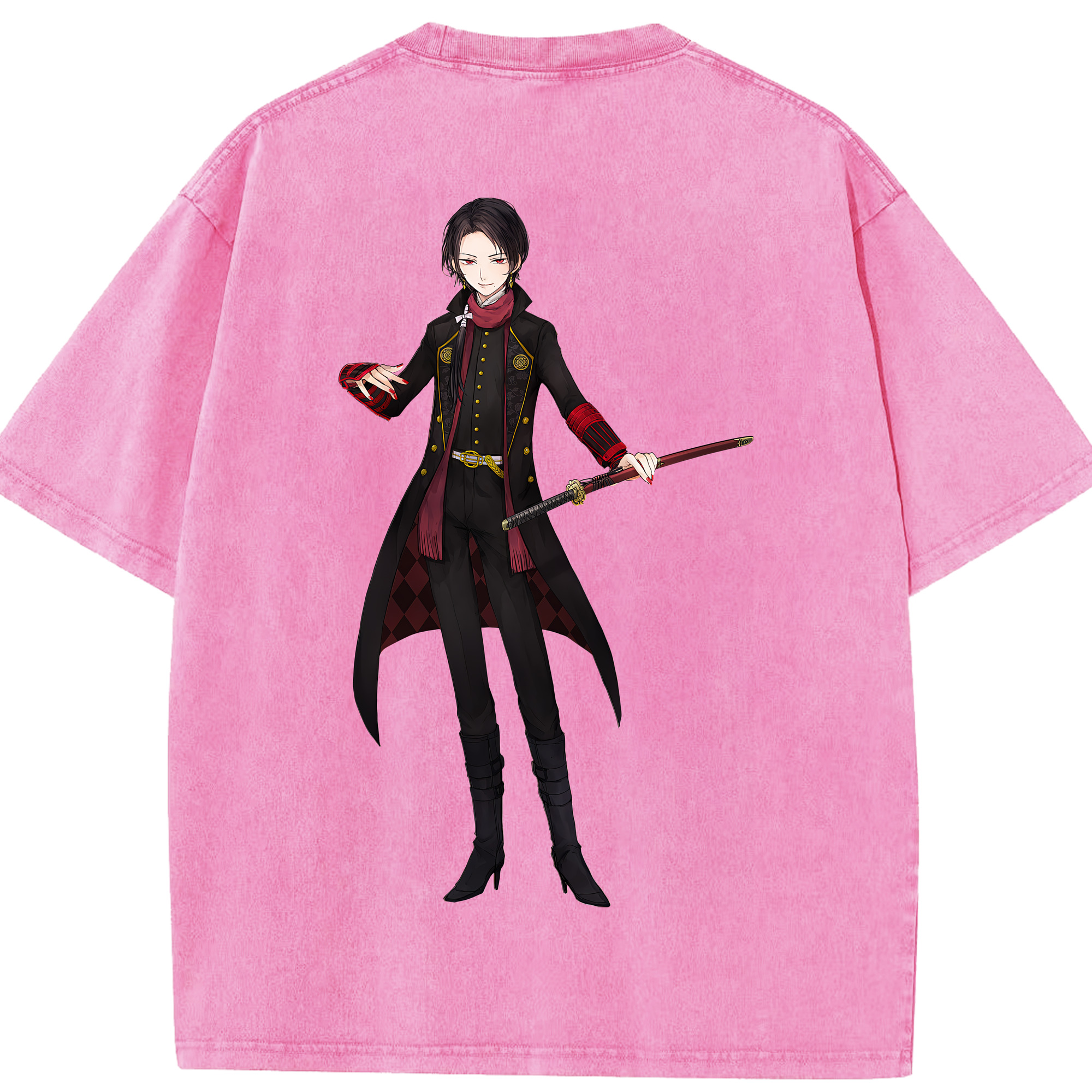 （画像用） 刀剣乱舞 Touken Ranbu 綿100% ヴィンテージ風 半袖Tシャツ（背面プリント）